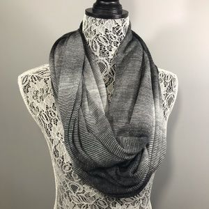 Christopher & Banks grey striped infinity scarf